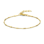 Armband buisjes 1,3 mm 16 + 3 cm zilver verguld (geel)