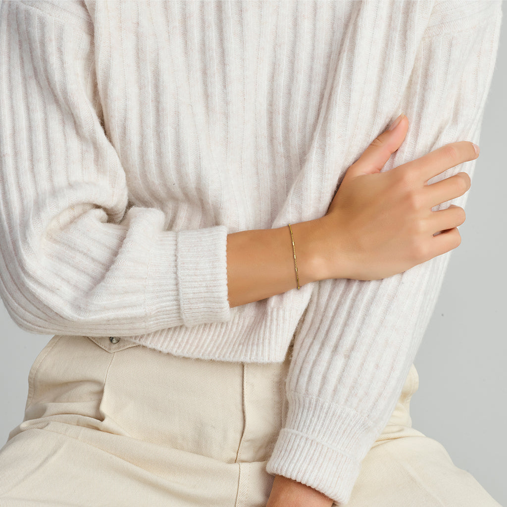 Armband buisjes 1,3 mm 16 + 3 cm zilver verguld (geel)