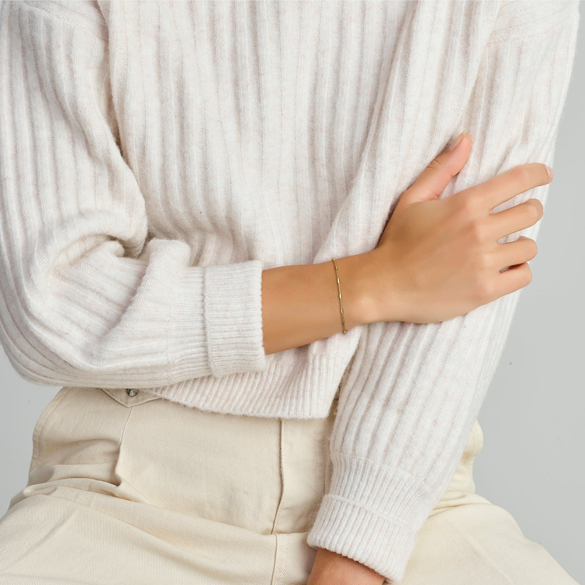 Armband buisjes 1,3 mm 16 + 3 cm zilver verguld (geel)