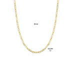 Collier paperclip vierkante buis 3,2 mm 45 cm zilver verguld (geel)