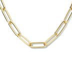 Collier paperclip ronde buis 5,6 mm 45 cm zilver verguld (geel)