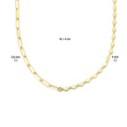 Collier 4,0 mm 41 + 4 cm 1 micron zilver verguld (geel)