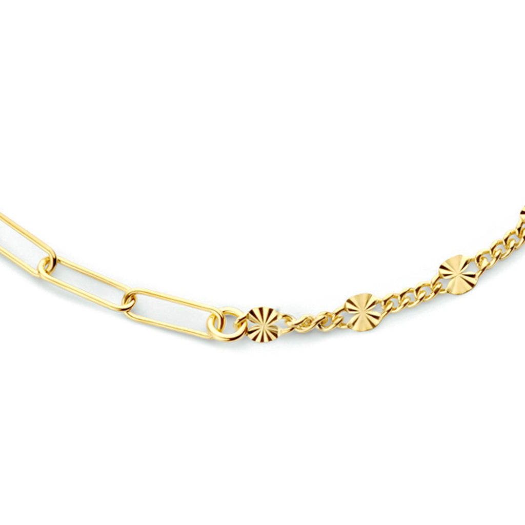 Collier 3,8 mm 41 + 4 cm 1 micron zilver verguld (geel)