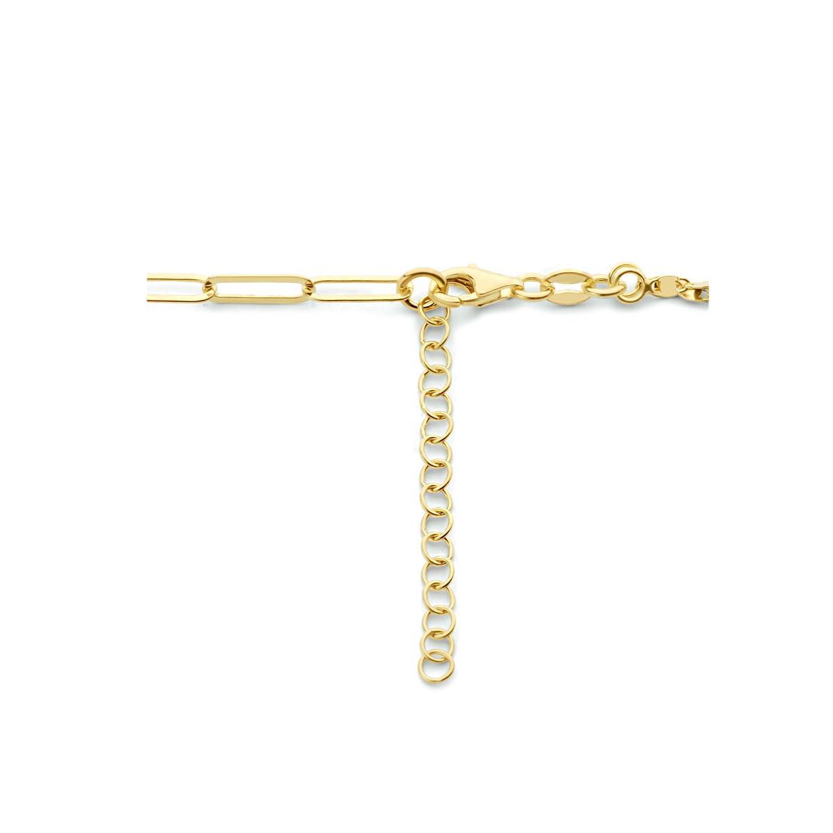 Combi-collier 3,7 mm 41 + 4 cm 1 micron zilver verguld (geel)