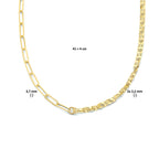 Combi-collier 3,7 mm 41 + 4 cm 1 micron zilver verguld (geel)