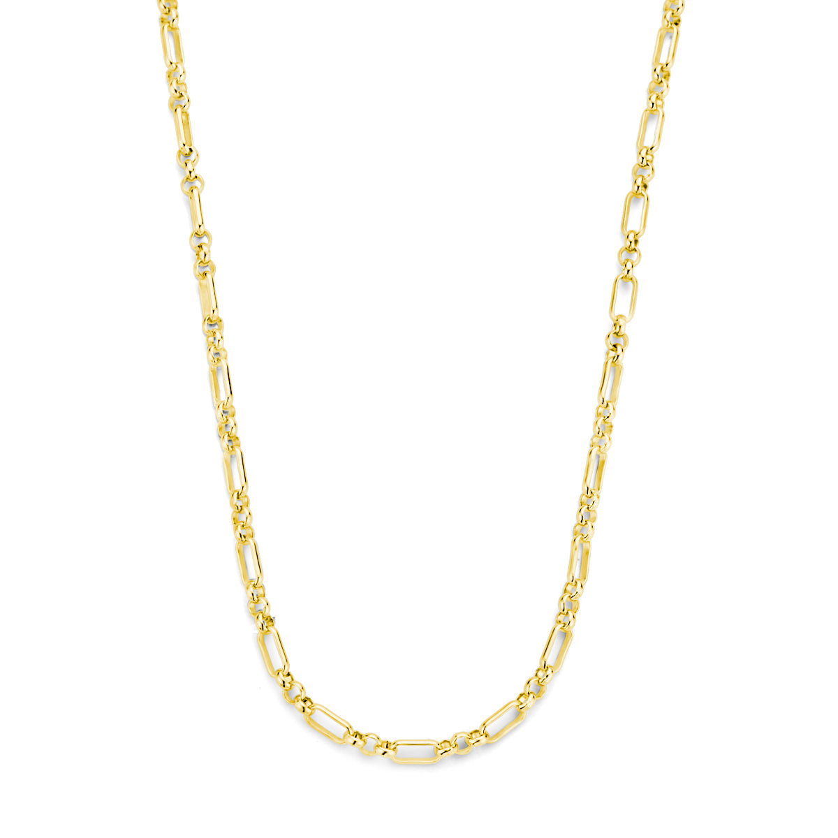 Collier anker 3,0 mm 45 cm 1 micron zilver verguld (geel)