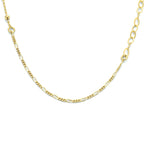 Combi-collier schakels 3,8 mm 41 + 4 cm 1 micron zilver verguld (geel)