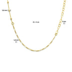 Combi-collier schakels 3,8 mm 41 + 4 cm 1 micron zilver verguld (geel)