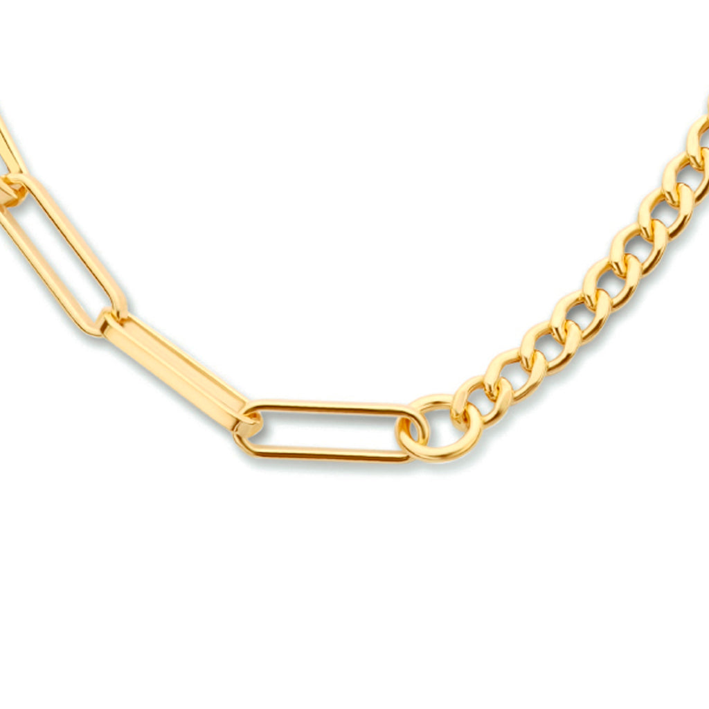 Combi-collier schakels 4,2 mm 43 + 3 cm 1 micron zilver verguld (geel)