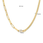 Combi-collier schakels 4,2 mm 43 + 3 cm 1 micron zilver verguld (geel)