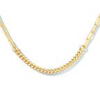 Combi-collier schakels 2,8 mm 43 + 3 cm 1 micron zilver verguld (geel)