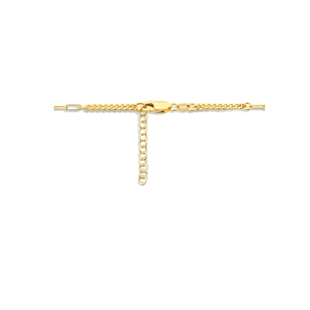 Combi-collier schakels 2,8 mm 43 + 3 cm 1 micron zilver verguld (geel)