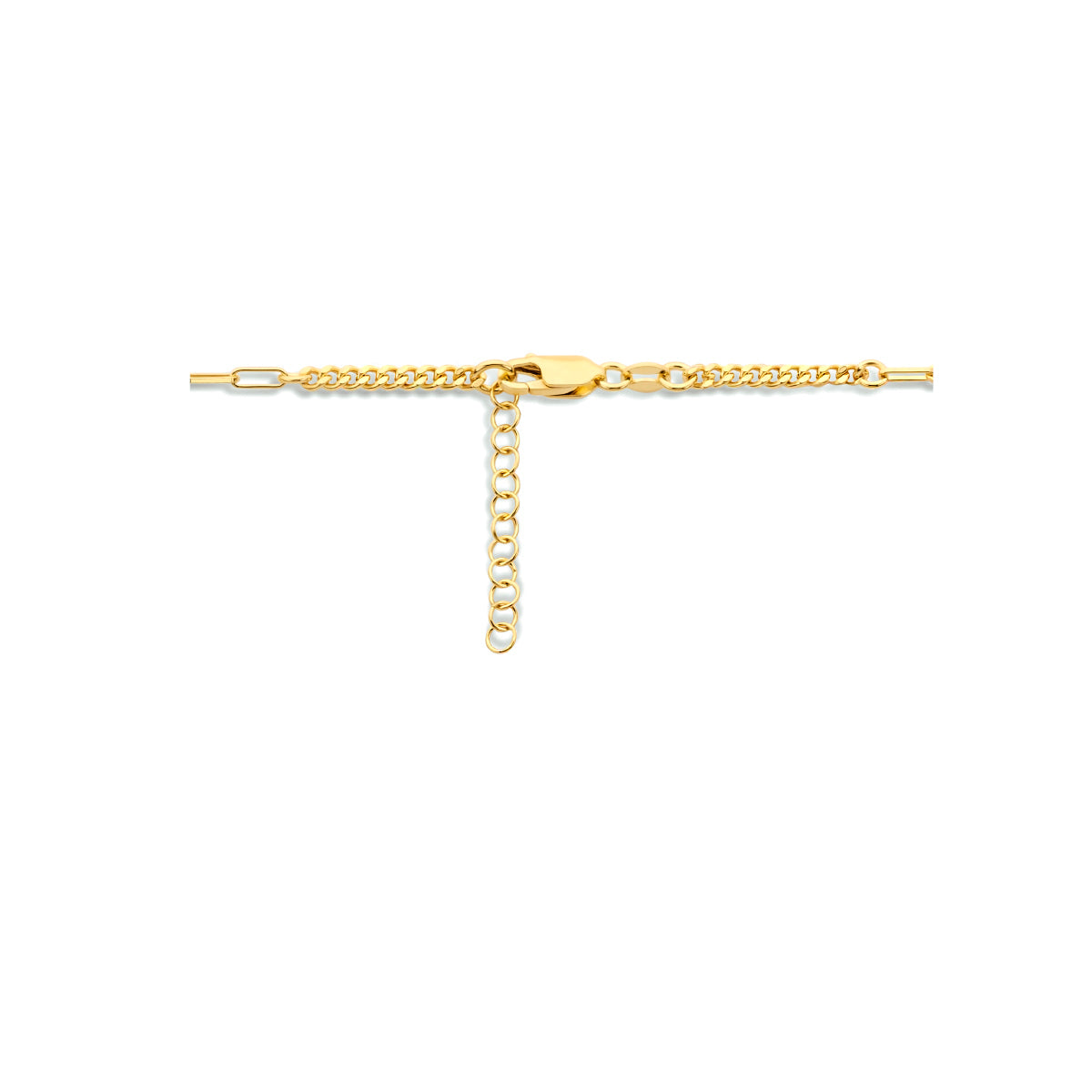 Combi-collier schakels 2,8 mm 43 + 3 cm 1 micron zilver verguld (geel)