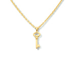 Collier sleutel 41 + 4 cm zilver verguld (geel)
