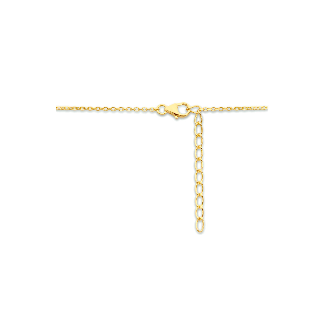 Collier sleutel 41 + 4 cm zilver verguld (geel)