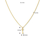 Collier sleutel 41 + 4 cm zilver verguld (geel)