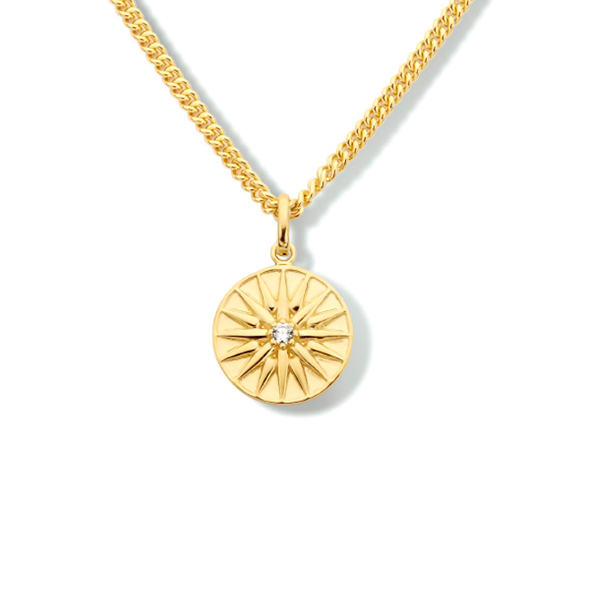 Collier zirkonia 41 + 4 cm zilver verguld (geel)