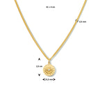 Collier zirkonia 41 + 4 cm zilver verguld (geel)