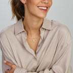 Hanger rond hart zilver verguld (geel)