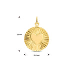 Hanger rond hart zilver verguld (geel)