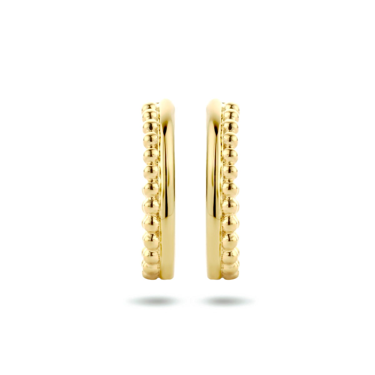 Stekeroorringen bolletjes zilver verguld (geel)