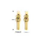 Stekeroorringen knoop zilver verguld (geel)