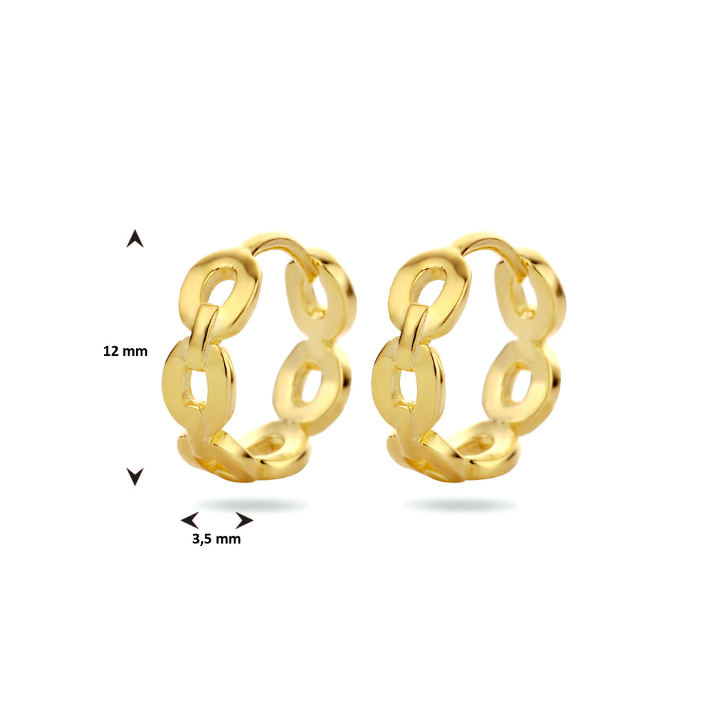 Klapoorringen schakel zilver verguld (geel)