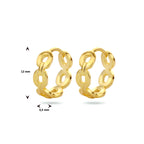 Klapoorringen schakel zilver verguld (geel)