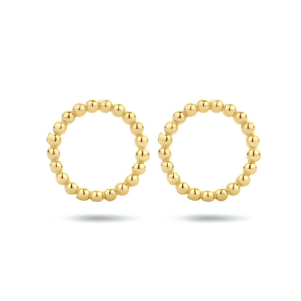 Oorknoppen rondje zilver verguld (geel)