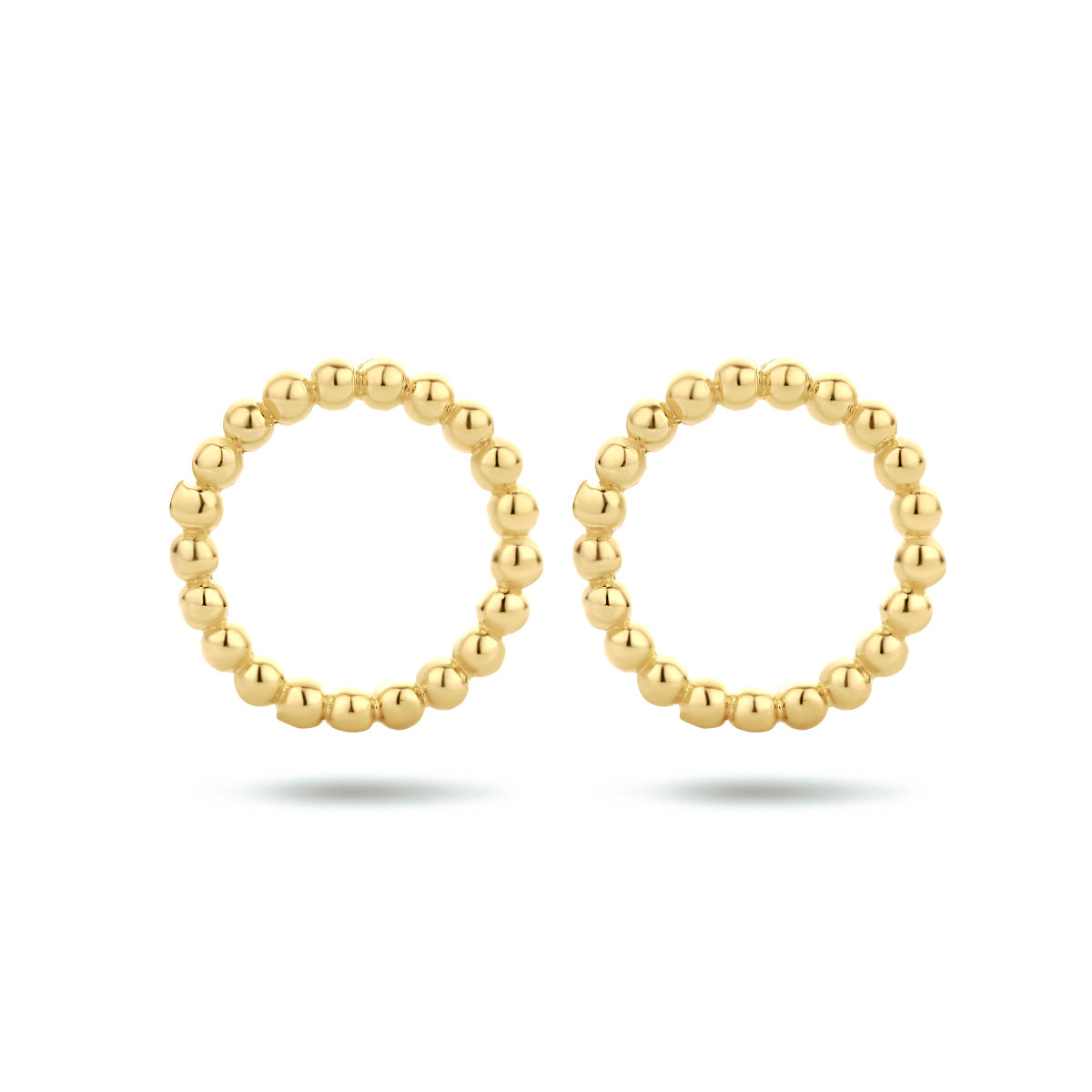 Oorknoppen rondje zilver verguld (geel)