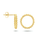 Oorknoppen rondje zilver verguld (geel)