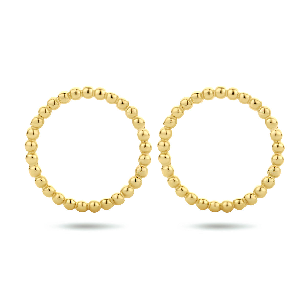 Oorknoppen rondje zilver verguld (geel)