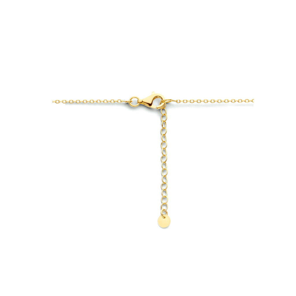 Collier veer 41 + 4 cm zilver verguld (geel)