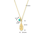 Collier veer 41 + 4 cm zilver verguld (geel)