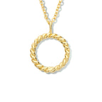 Collier rondje 41 + 4 cm zilver verguld (geel)