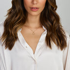 Collier rondje 41 + 4 cm zilver verguld (geel)