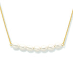 Collier parel 42 + 3 cm zilver verguld (geel)