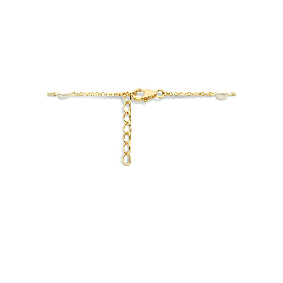 Collier parel 42 + 3 cm zilver verguld (geel)