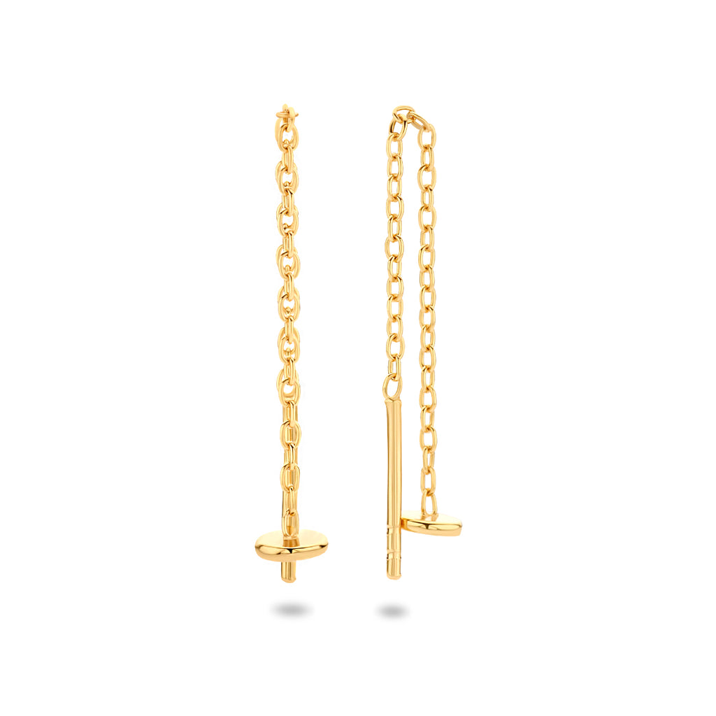 Doortrekoorbellen rondje 1 micron zilver verguld (geel)