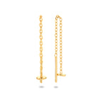 Doortrekoorbellen rondje 1 micron zilver verguld (geel)