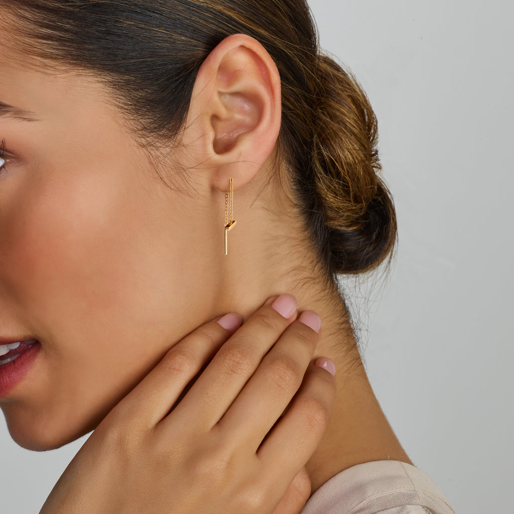 Doortrekoorbellen balkje 1 micron zilver verguld (geel)