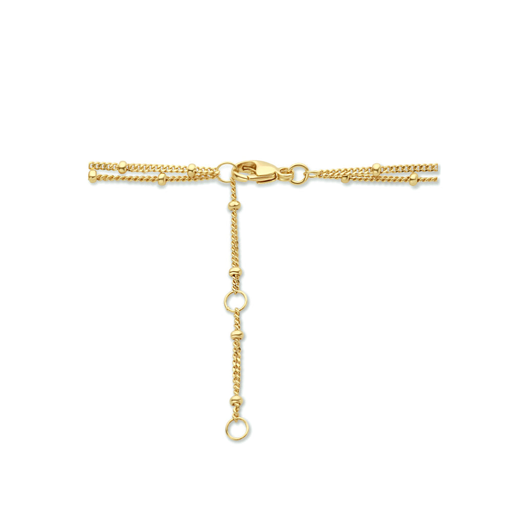 Multi-collier bolletjes dubbel 2,0 mm 35 - 37 - 39 cm 1 micron zilver verguld (geel)