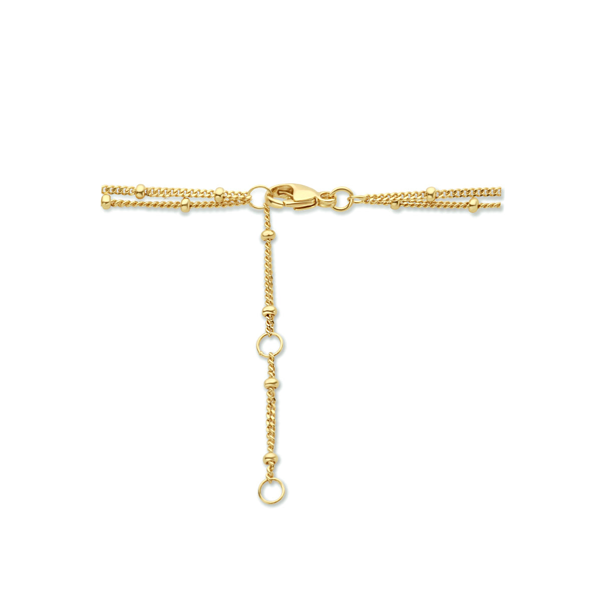 Multi-collier bolletjes dubbel 2,0 mm 35 - 37 - 39 cm 1 micron zilver verguld (geel)