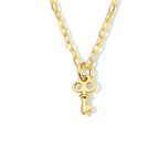 Collier sleutel 41 + 4 cm zilver verguld (geel)