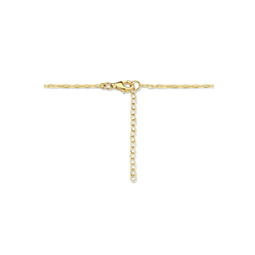 Collier sleutel 41 + 4 cm zilver verguld (geel)