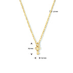 Collier sleutel 41 + 4 cm zilver verguld (geel)