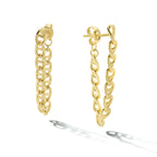 Oorhangers schakel zilver verguld (geel)