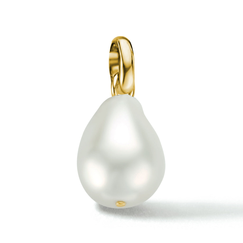 Hanger parel zilver verguld (geel)