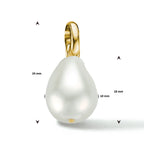 Hanger parel zilver verguld (geel)