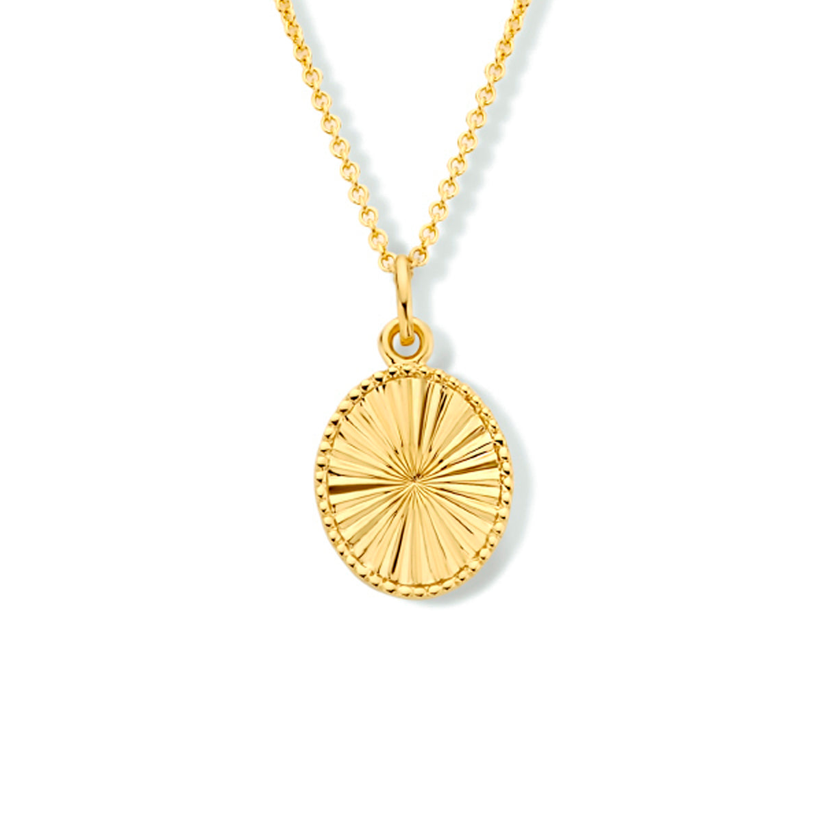 Collier ovaal gediamanteerd 42 + 3 cm zilver verguld (geel)